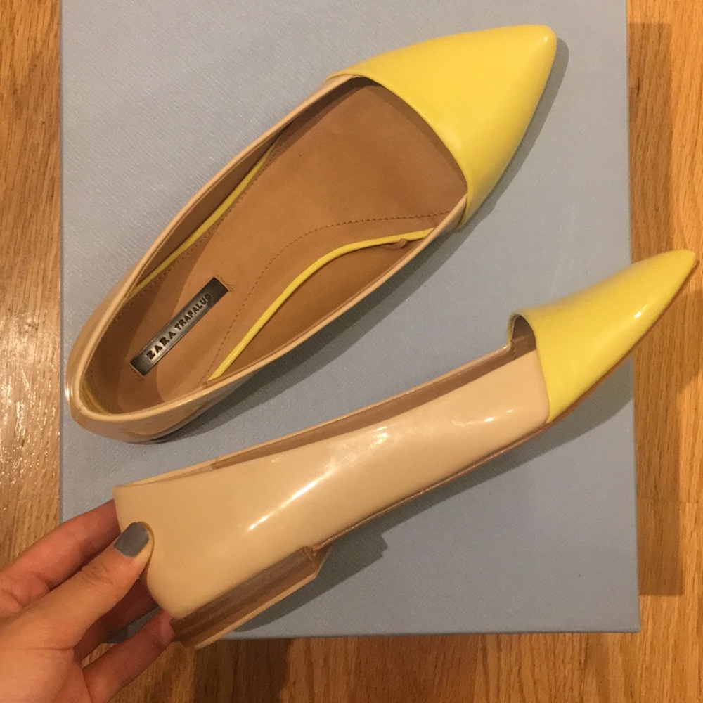 Zara yellow flats size 7 perrrfect for summer!